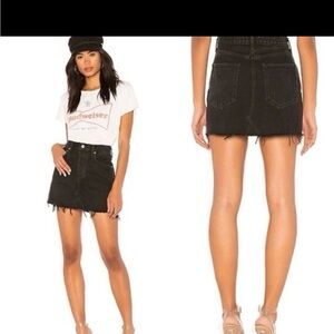 NWT AGOLDE Black Frayed Mini Skirt
